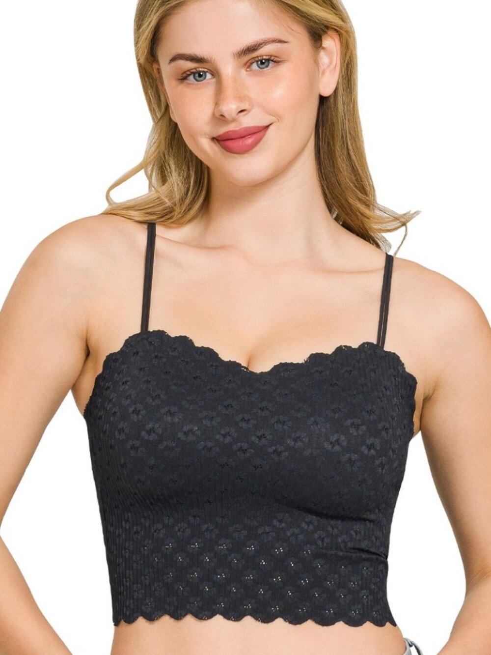 ZENANA Seamless Lace Bralette with Bra Pads